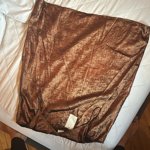 Metallic copper slip dress - Picture 4 of 4